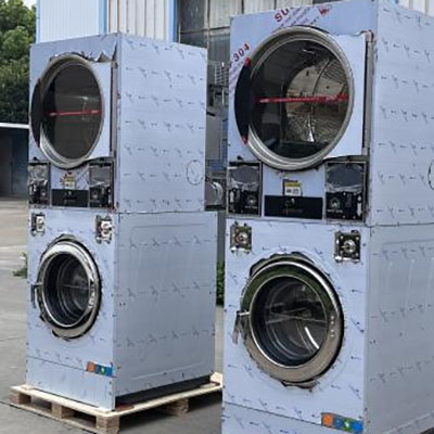 Fully Automatic Stack Washer Dryer Laundry Equipments6